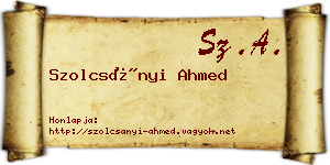 Szolcsányi Ahmed névjegykártya